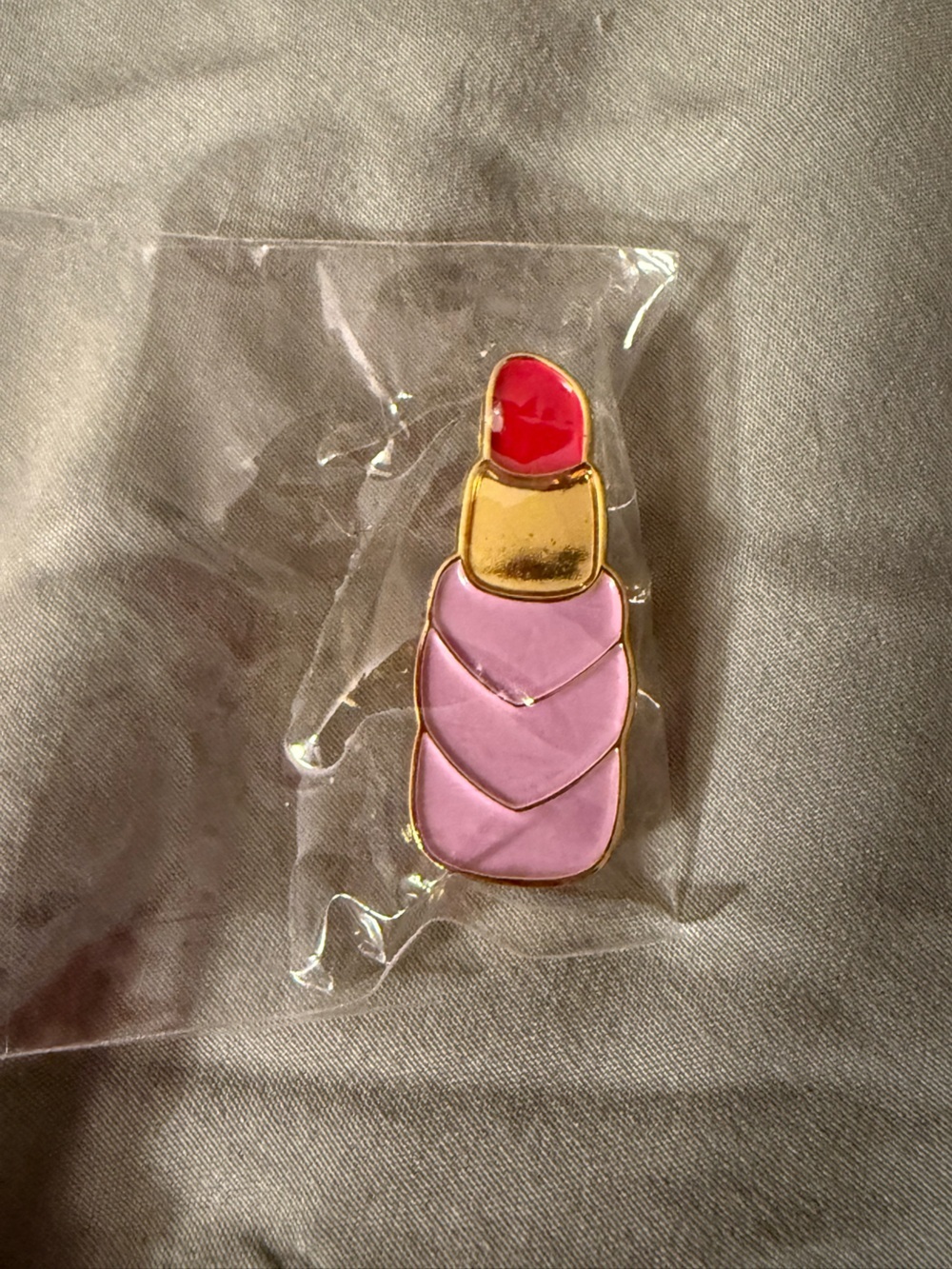 Cute Pink and Gold Enamel Pin - Leaf Design